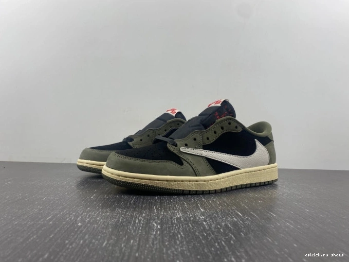 Rep SCOTT 1 X LOW DM7866-002 JORDAN TRAVIS OLIVE' SP 'BLACK OG AIR 0728